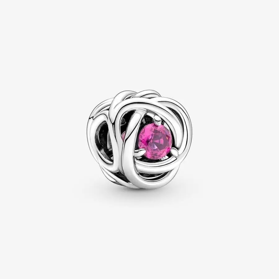 image:imagePANDORA Eternity Circle Charm Compatible Moments Gift for Her Made with Sterling Silver and Manmade Crystals with Gift BoxPink