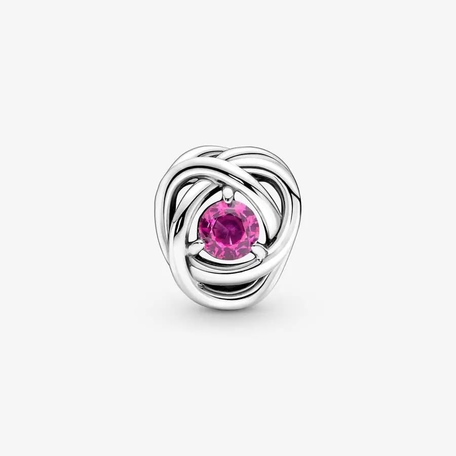 image:imagePANDORA Eternity Circle Charm Compatible Moments Gift for Her Made with Sterling Silver and Manmade Crystals with Gift BoxPink