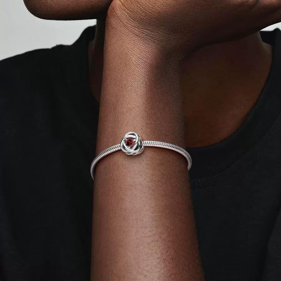 image:imagePANDORA Eternity Circle Charm Compatible Moments Gift for Her Made with Sterling Silver and Manmade Crystals with Gift BoxRed