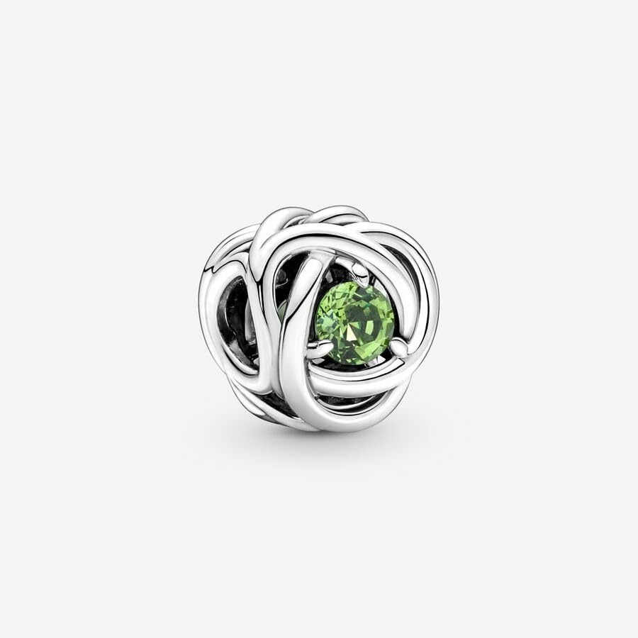 image:imagePANDORA Eternity Circle Charm Compatible Moments Gift for Her Made with Sterling Silver and Manmade Crystals with Gift BoxSpring Green