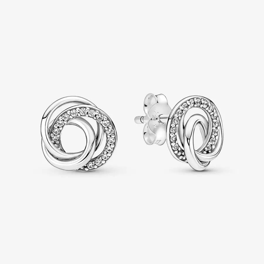 image:imagePANDORA Family Always Encircled Stud Earrings Timeless Earrings for Women Gift for Her Made with Sterling Silver amp Cubic Zirconia With Gift Box