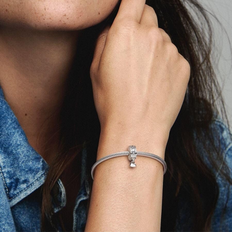 image:imagePANDORA Family Always Pav Clip Charm Gift for Her Compatible Moments Sterling Silver with Cubic Zirconia With Gift Box