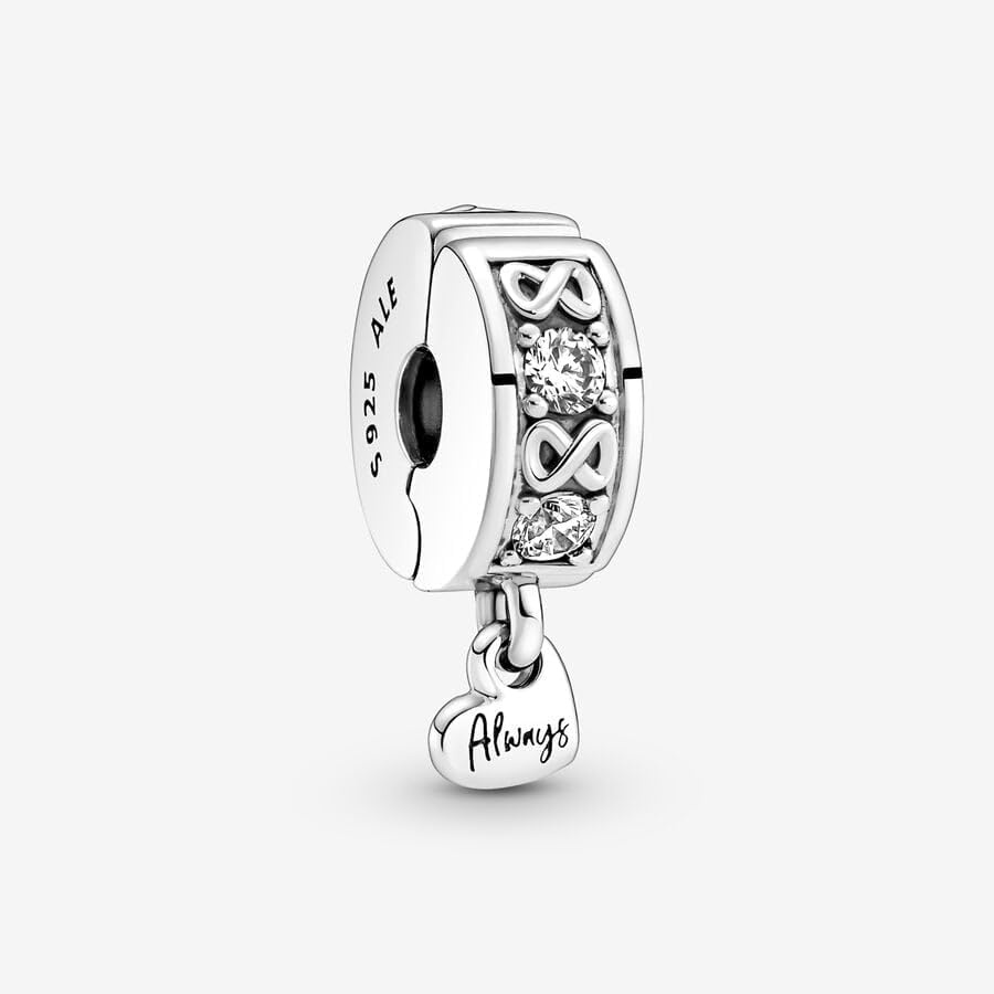 image:imagePANDORA Family Always Pav Clip Charm Gift for Her Compatible Moments Sterling Silver with Cubic Zirconia With Gift Box
