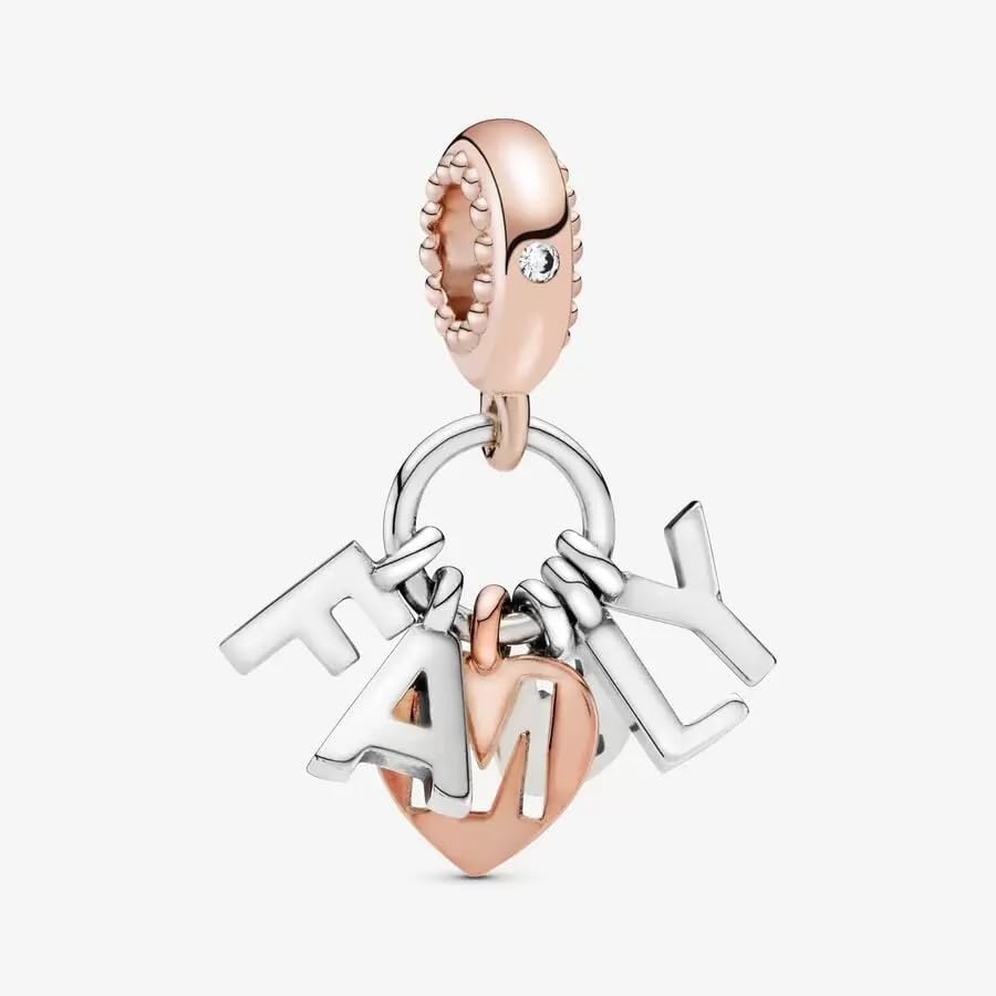 image:imagePANDORA Family Letters Dangle Charm Compatible Moments Stunning Womens Jewelry Gift for Her Made with Rose Sterling Silver amp Cubic Zirconia With Gift Box