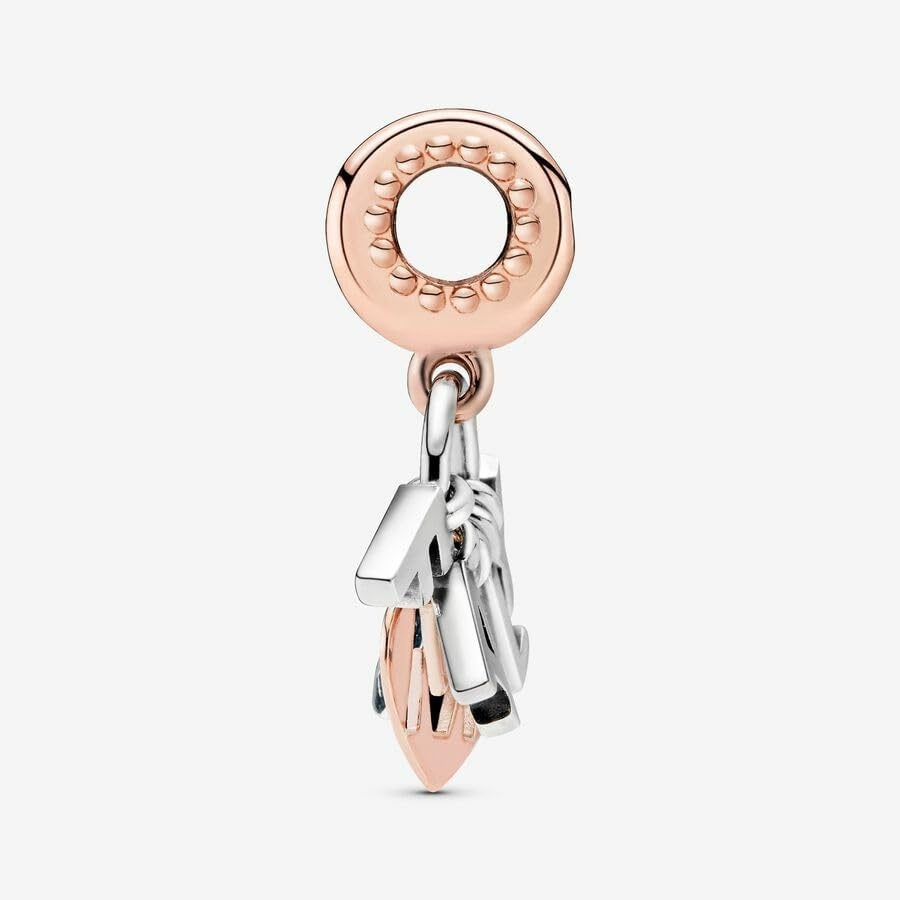 image:imagePANDORA Family Letters Dangle Charm Compatible Moments Stunning Womens Jewelry Gift for Her Made with Rose Sterling Silver amp Cubic Zirconia With Gift Box