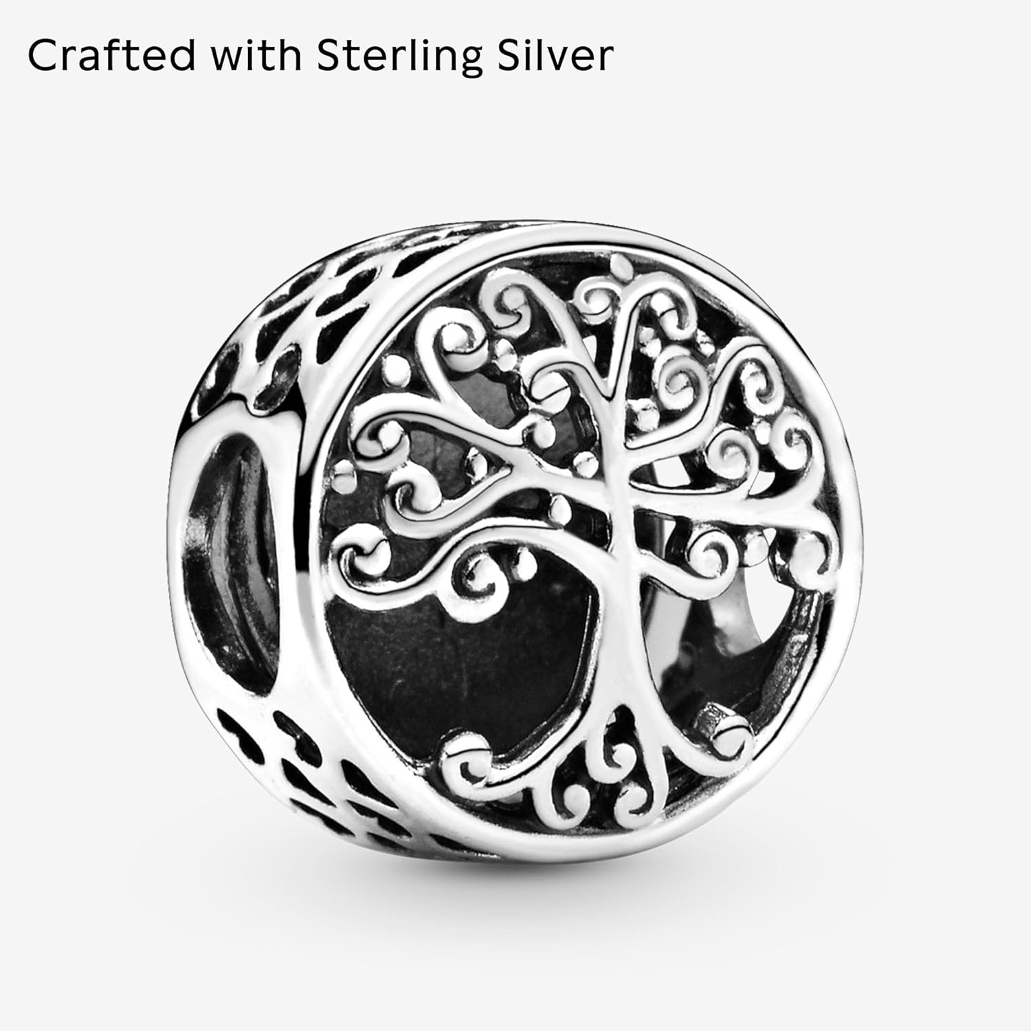 image:imagePANDORA Family Tree Charm Engraved Family Message Meaningful Keepsake Jewelry for Women with Gift Box Compatible Moments Charm Bracelets Sterling Silver