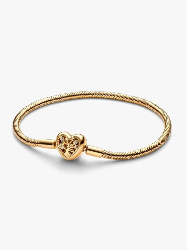 image:imagePANDORA Family Tree Heart Clasp Snake Chain BraceletGold