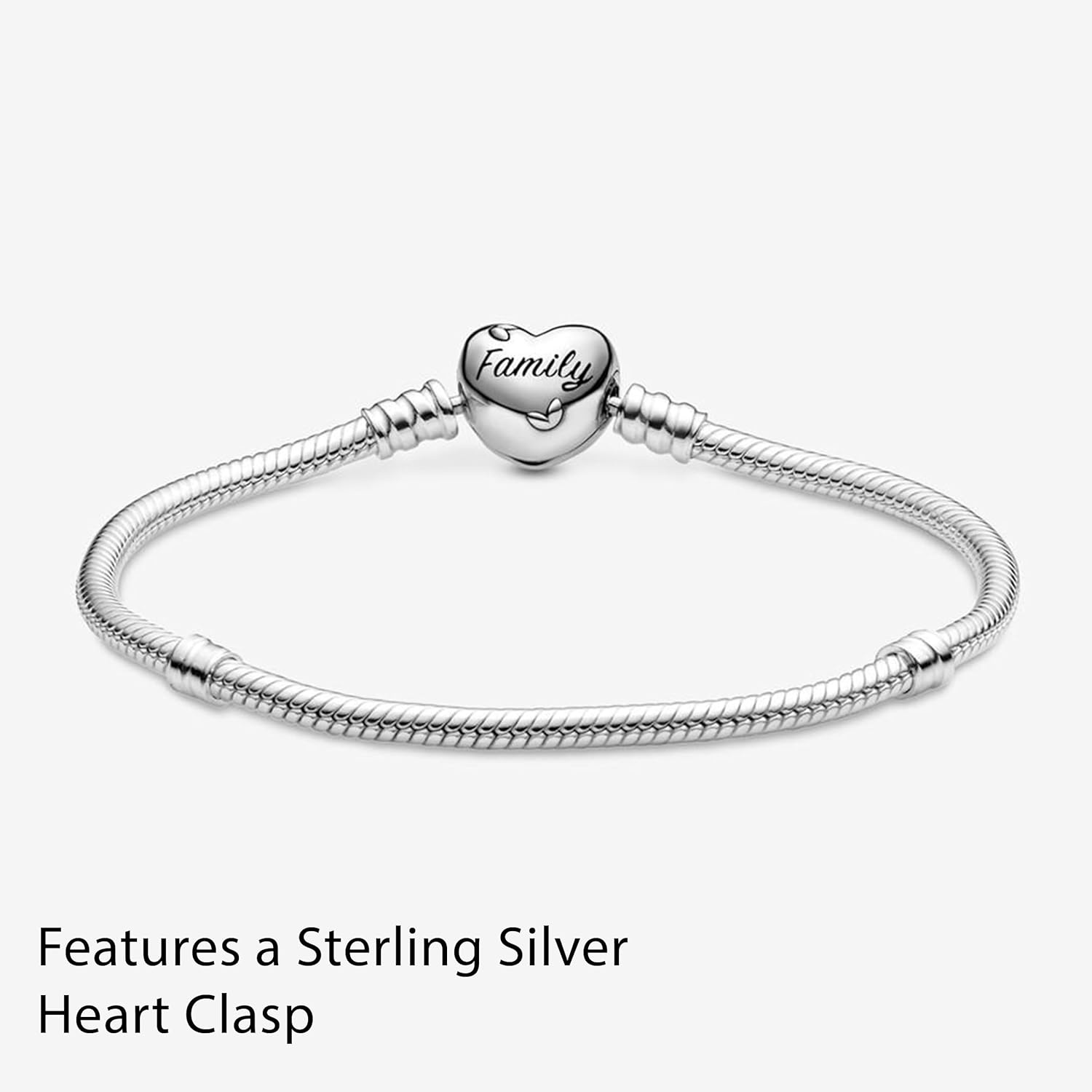image:imagePANDORA Family Tree Heart Clasp Snake Chain BraceletSilver