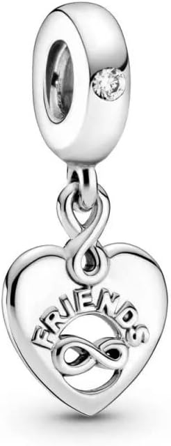 image:imagePANDORA Friends Forever Heart Dangle Charm Compatible Moments Jewelry for Women Gift for Her Made with Sterling Silver amp Cubic Zirconia With Gift Box