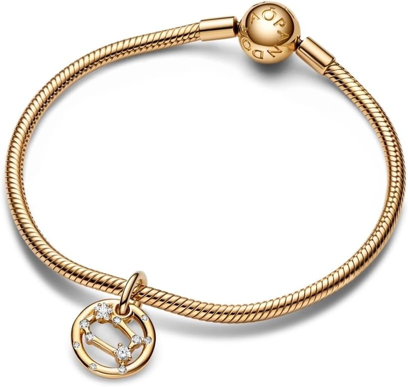 image:imagePANDORA Gemini Zodiac Dangle Charm Compatible with PANDORA ME amp Moments Jewelry Zodiac Sign Jewelry Gift for Her PANDORA Shine with Clear Cubic Zirconia With Gift Box