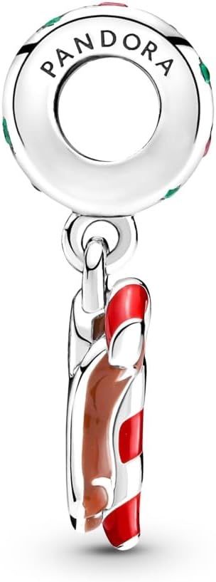 image:imagePANDORA Gingerbread Man Dangle Charm Gift for Her Compatible with PANDORA Moments Sterling Silver with Enamel With Gift Box