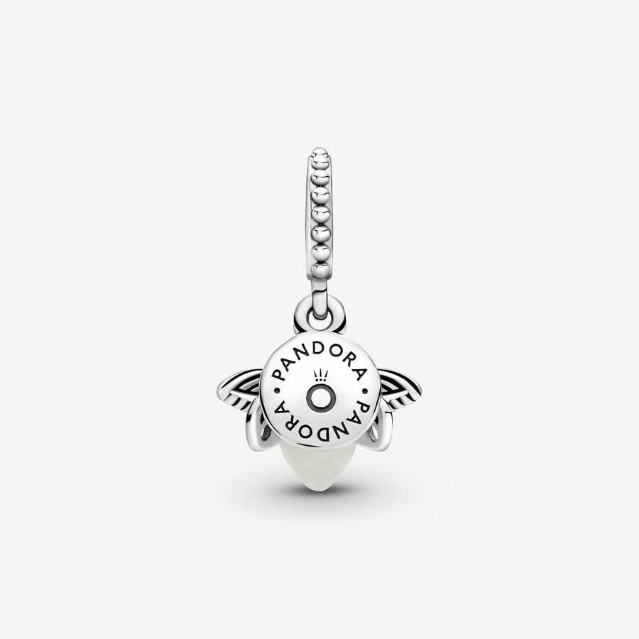 image:imagePANDORA GlowintheDark Firefly Dangle Charm Luminous Jewelry Gift Milky Green Glow Glass Design Jewelry for Her with Gift Box Compatible Moments amp ME Bracelets Sterling Silver