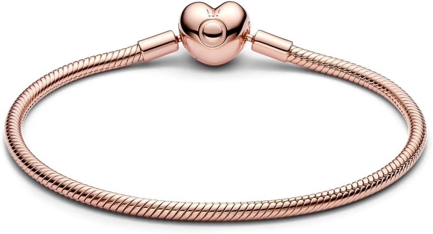 image:imagePANDORA Heart Clasp Snake Chain Bracelet Compatible Moments Charms Gift for Her Shine with Gift Box210 Centimeters