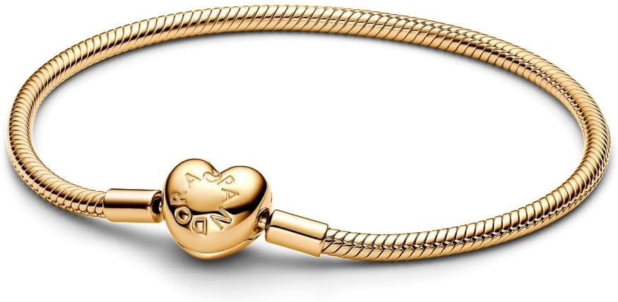 image:imagePANDORA Heart Clasp Snake Chain Bracelet Compatible Moments Charms Gift for Her Shine with Gift Box69 Inches