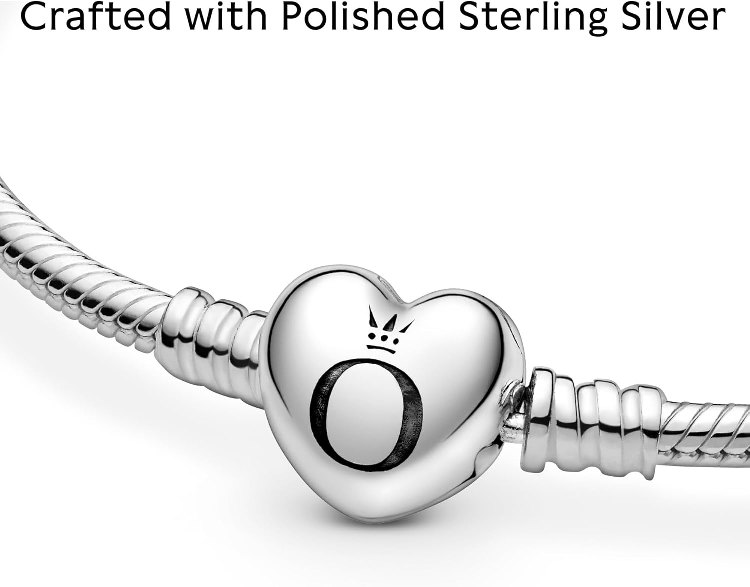 image:imagePANDORA Heart Clasp Snake Chain Bracelet Heart Clasp Romantic Jewelry for Her with Gift Box Compatible Moments Charms Sterling Silver67 Inches