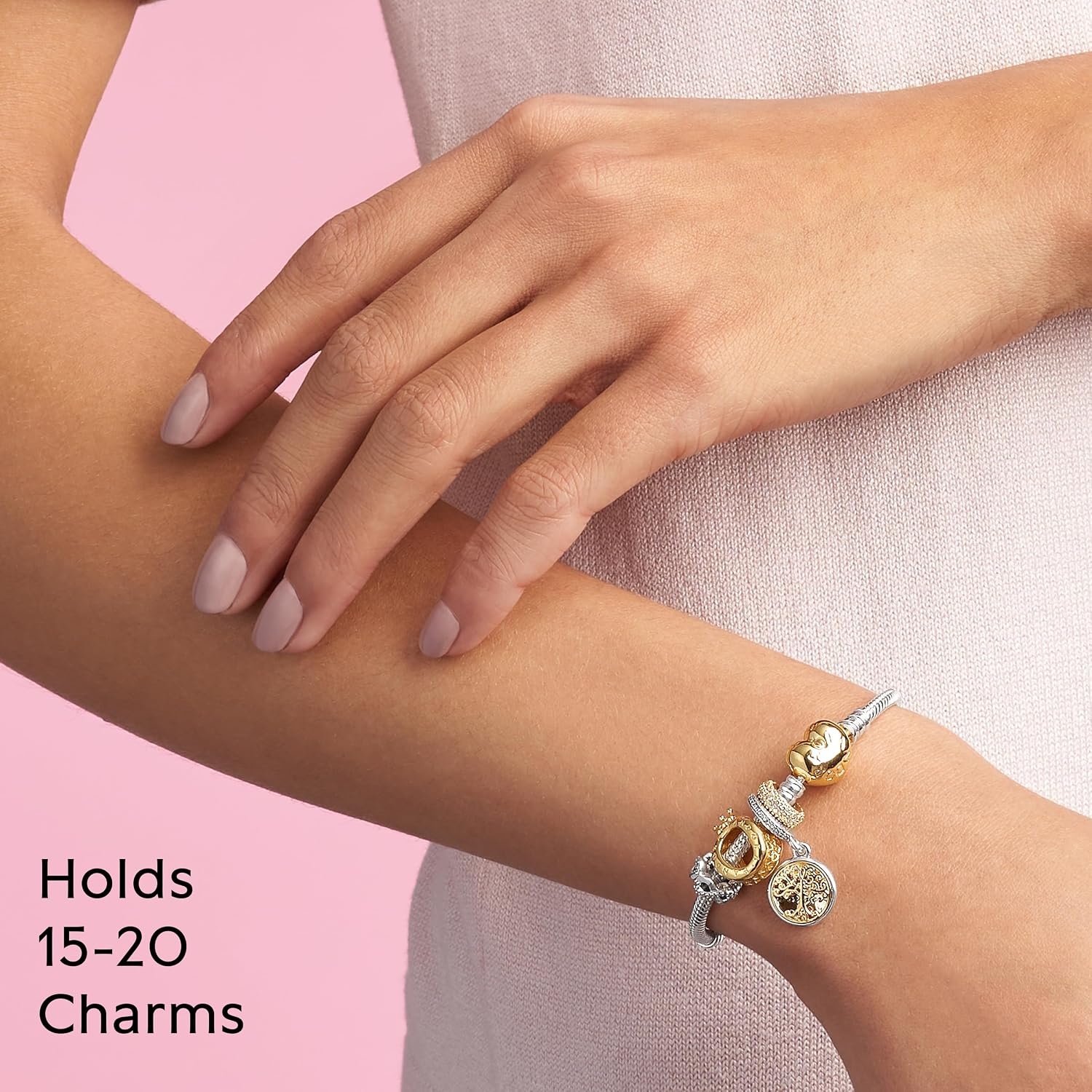 image:imagePANDORA Heart Clasp Snake Chain Bracelet Heart Clasp Romantic Jewelry for Her with Gift Box Compatible Moments Charms Sterling Silver79 Inches