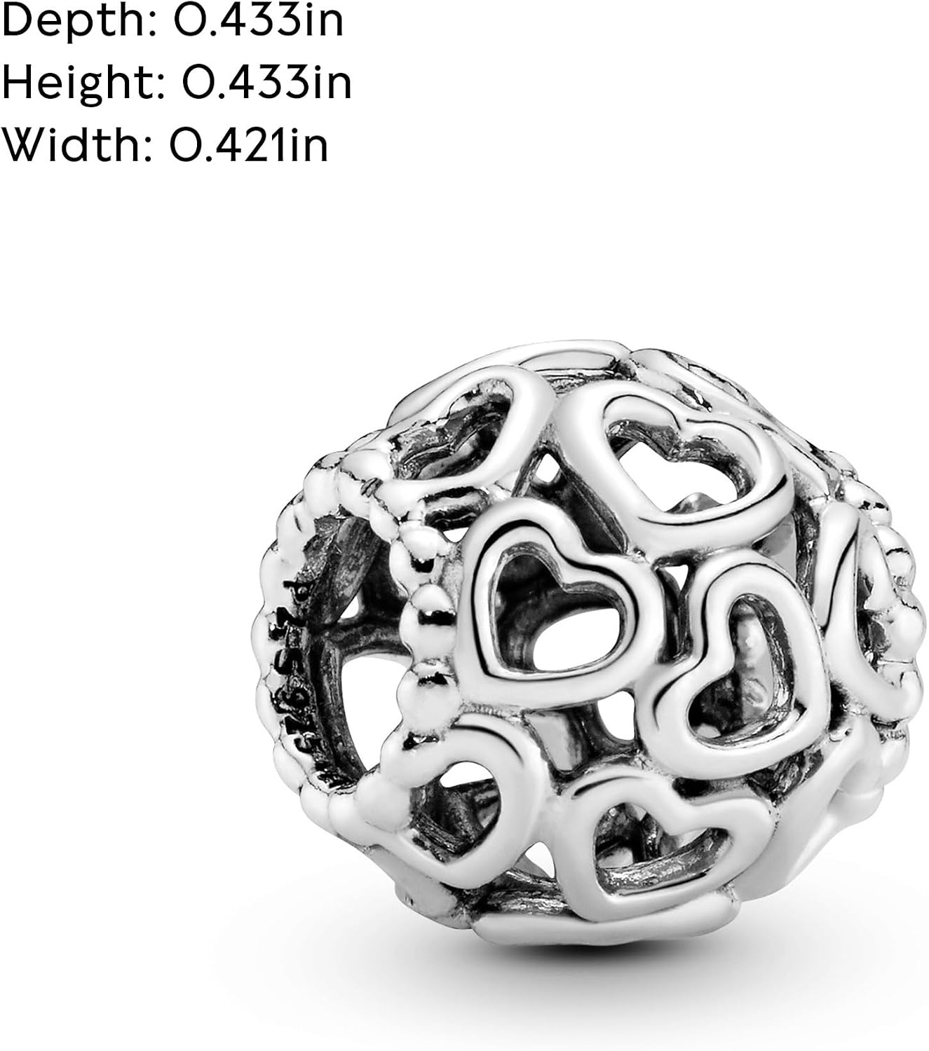 image:imagePANDORA Hearts All Over Charm Openwork Heart Design HandFinished Jewelry for Women with Gift Box Compatible Moments Charm Bracelets Sterling Silver