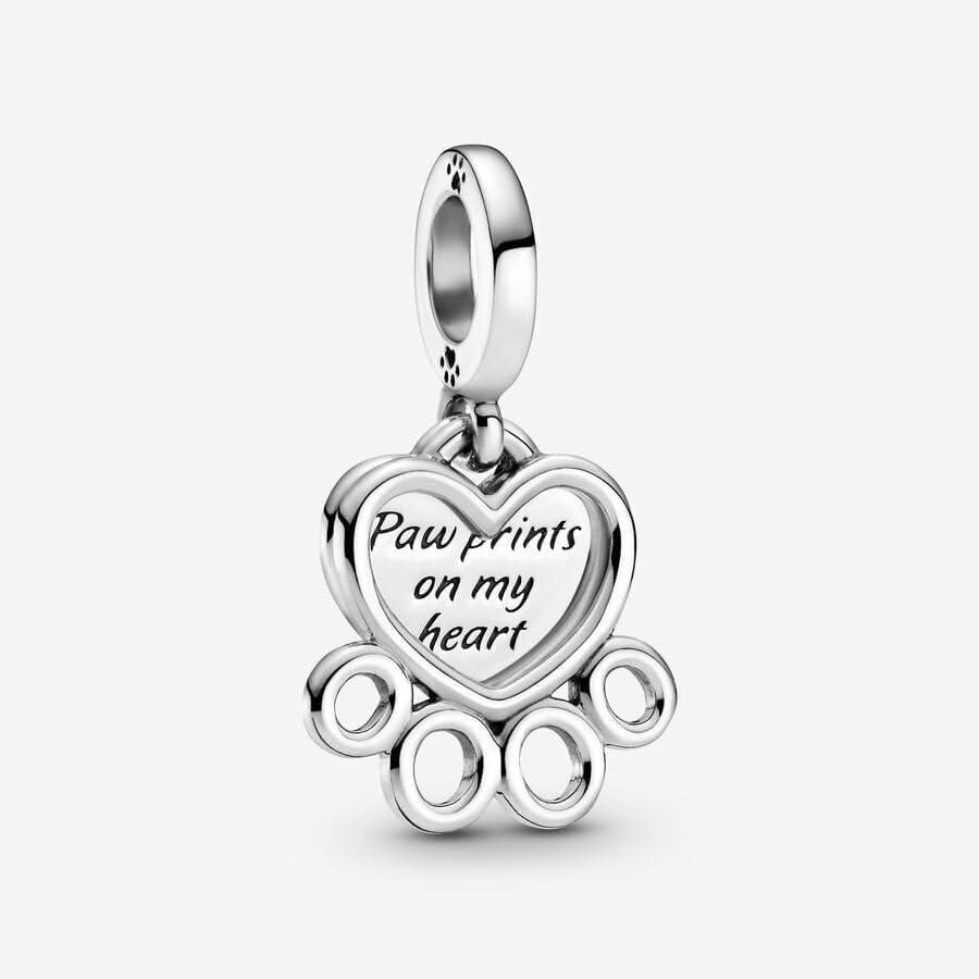 image:imagePANDORA Hearts amp Paw Print Dangle Charm Compatible with PANDORA Moments Jewelry for Women Gift for Her Made with Sterling Silver With Gift Box