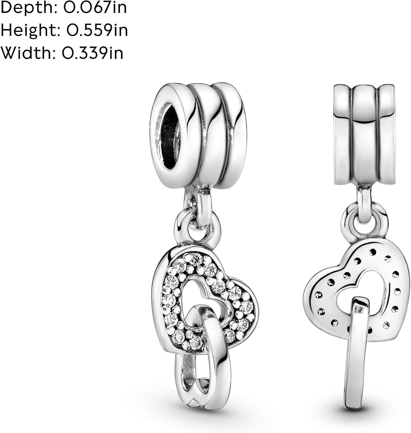 image:imagePANDORA Interlocking Hearts Dangle Charm Compatible Moments Stunning Womens Jewelry Gift for Her Made with Sterling Silver amp Cubic Zirconia With Gift Box
