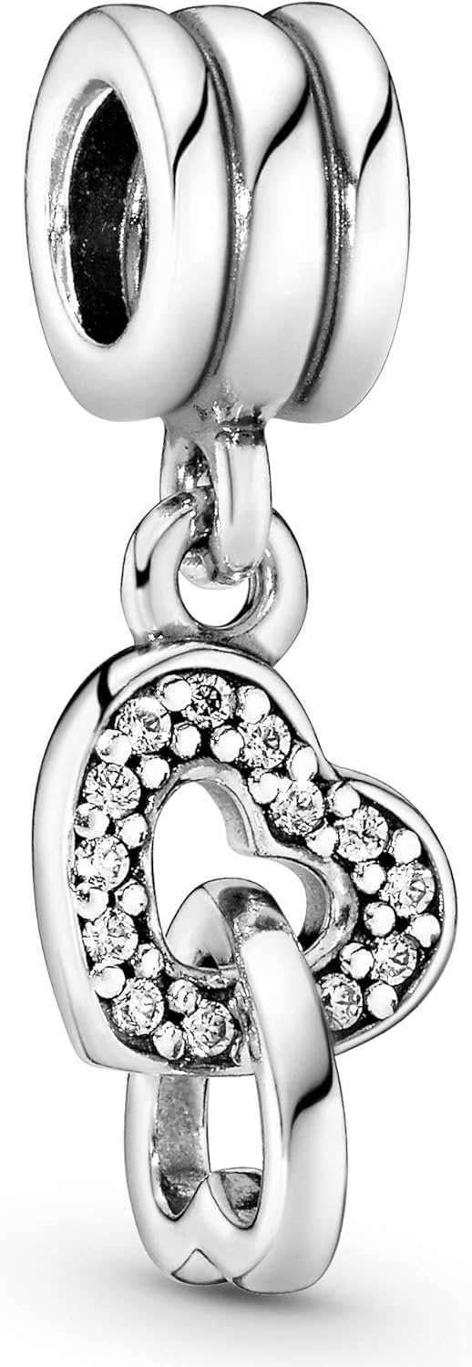image:imagePANDORA Interlocking Hearts Dangle Charm Compatible Moments Stunning Womens Jewelry Gift for Her Made with Sterling Silver amp Cubic Zirconia With Gift Box