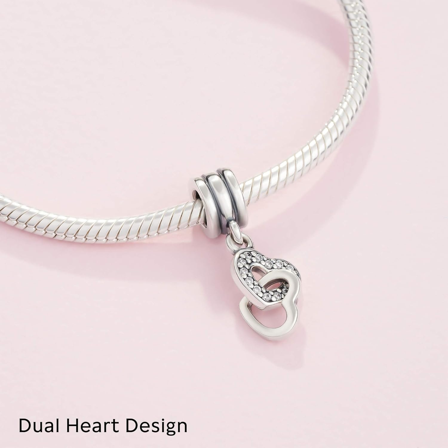 image:imagePANDORA Interlocking Hearts Dangle Charm Compatible Moments Stunning Womens Jewelry Gift for Her Made with Sterling Silver amp Cubic Zirconia With Gift Box