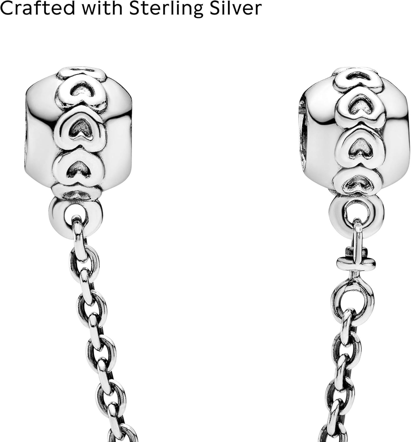 image:imagePANDORA Jewelry Band of Hearts Safety Chain Sterling Silver Charm 2 No Box