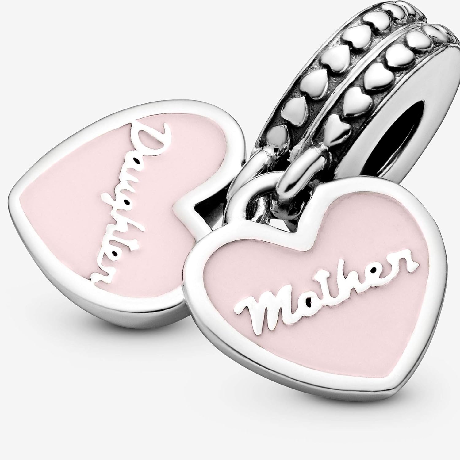 image:imagePANDORA Jewelry Mother and Daughter Hearts Dangle Compatible Moments Sterling Silver Charm with Cubic Zirconia Comes with Gift Box