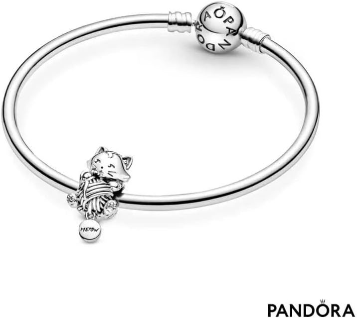 image:imagePANDORA Kitten amp Yarn Ball Charm Compatible with PANDORA Moments Jewelry for Women Gift for Women Made with Sterling Silver With Gift Box