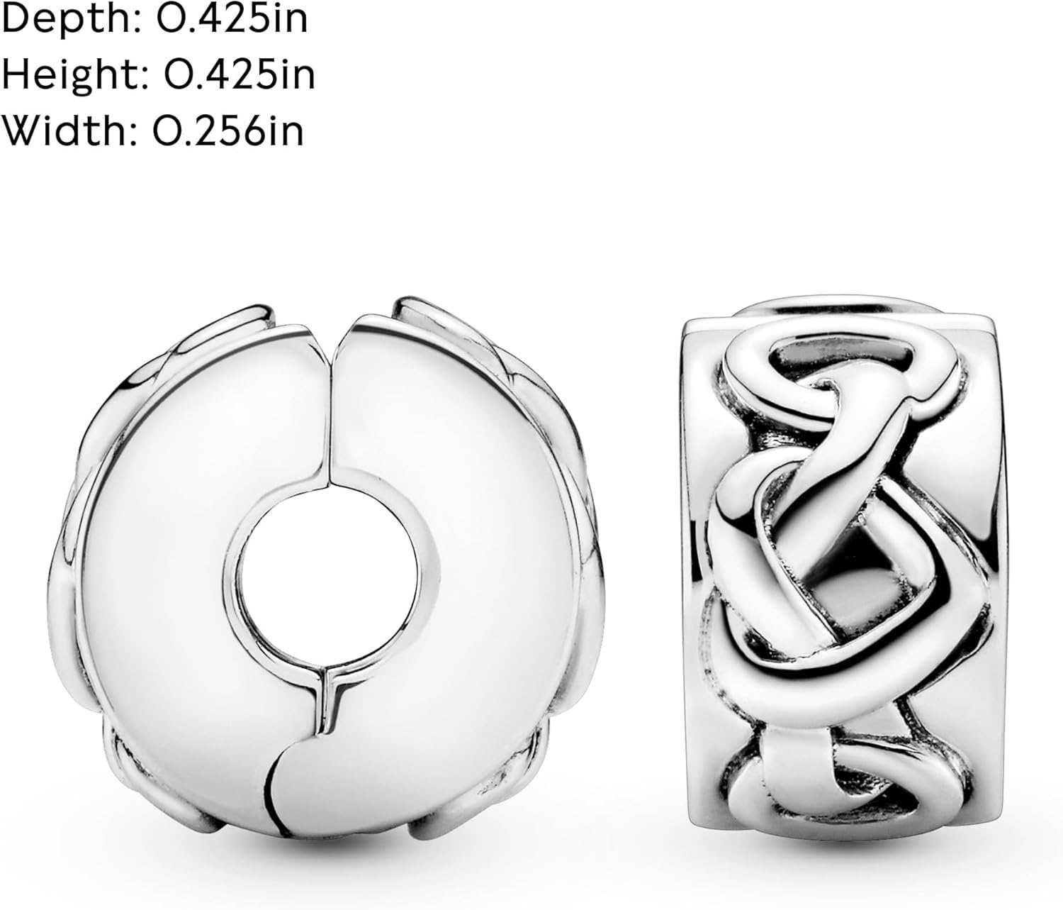 image:imagePANDORA Knotted Hearts Clip Charm Compatible with PANDORA Moments Gift for Her Made with Sterling Silver with Gift Box