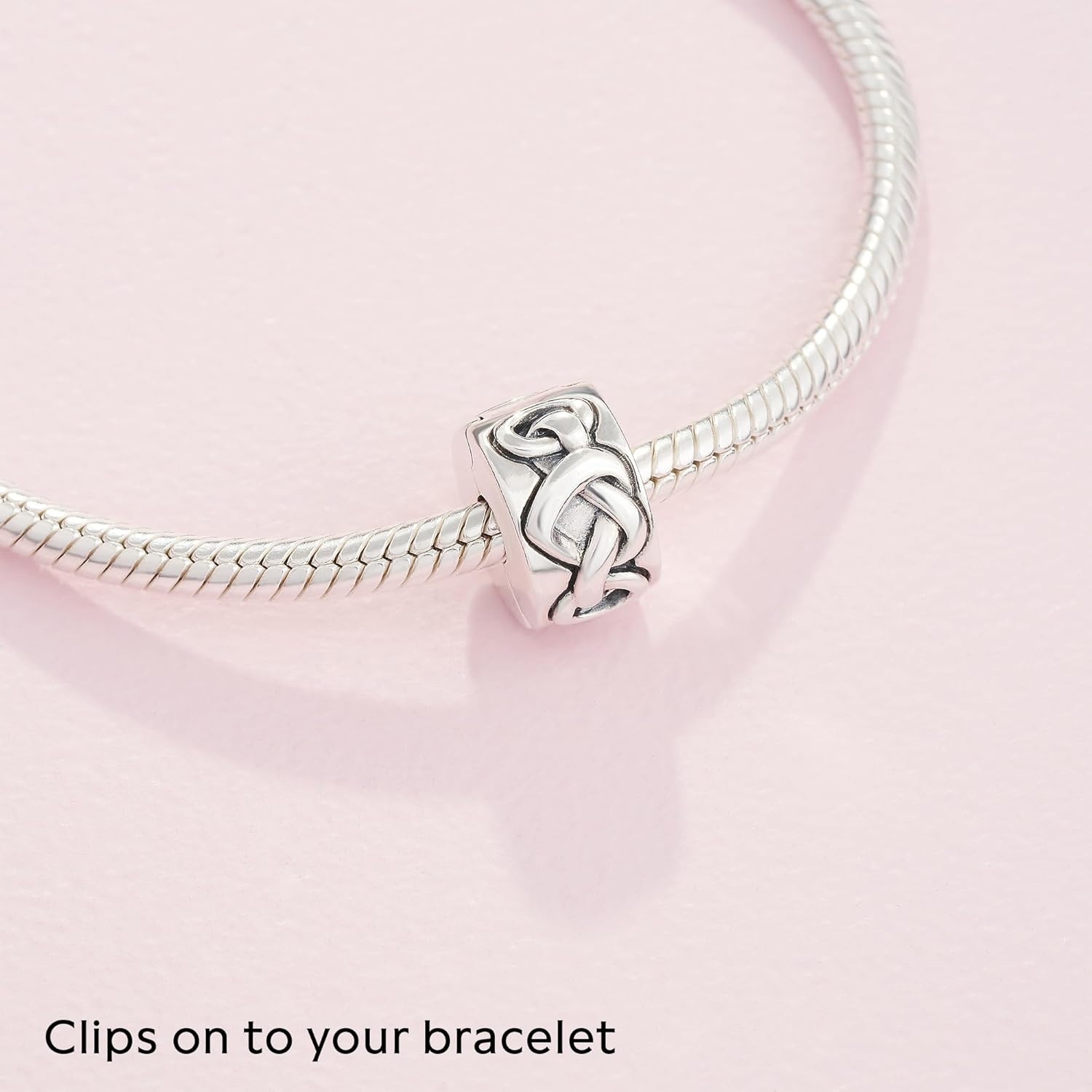image:imagePANDORA Knotted Hearts Clip Charm Compatible with PANDORA Moments Gift for Her Made with Sterling Silver with Gift Box