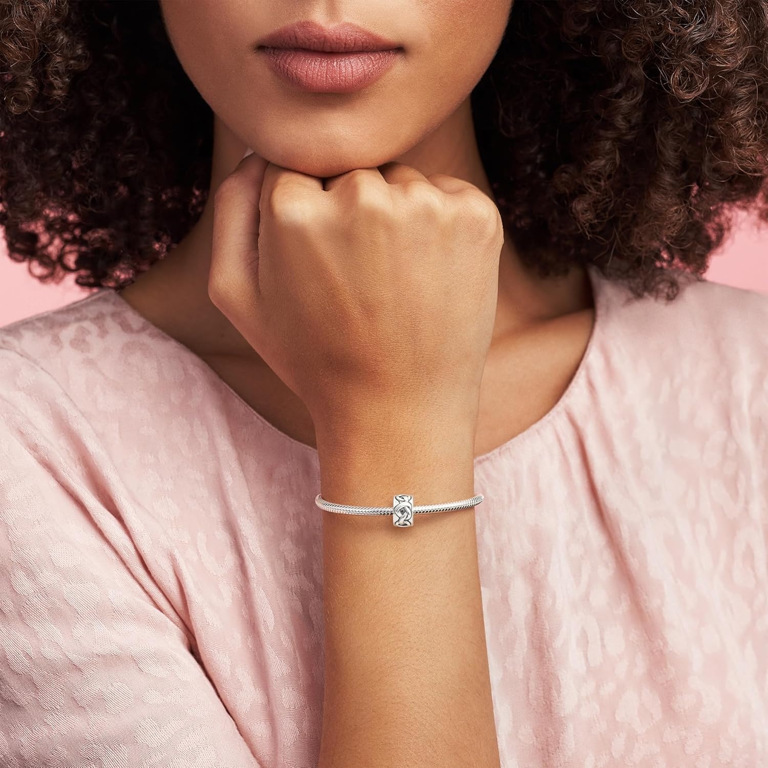 image:imagePANDORA Knotted Hearts Clip Charm Compatible with PANDORA Moments Gift for Her Made with Sterling Silver with Gift Box