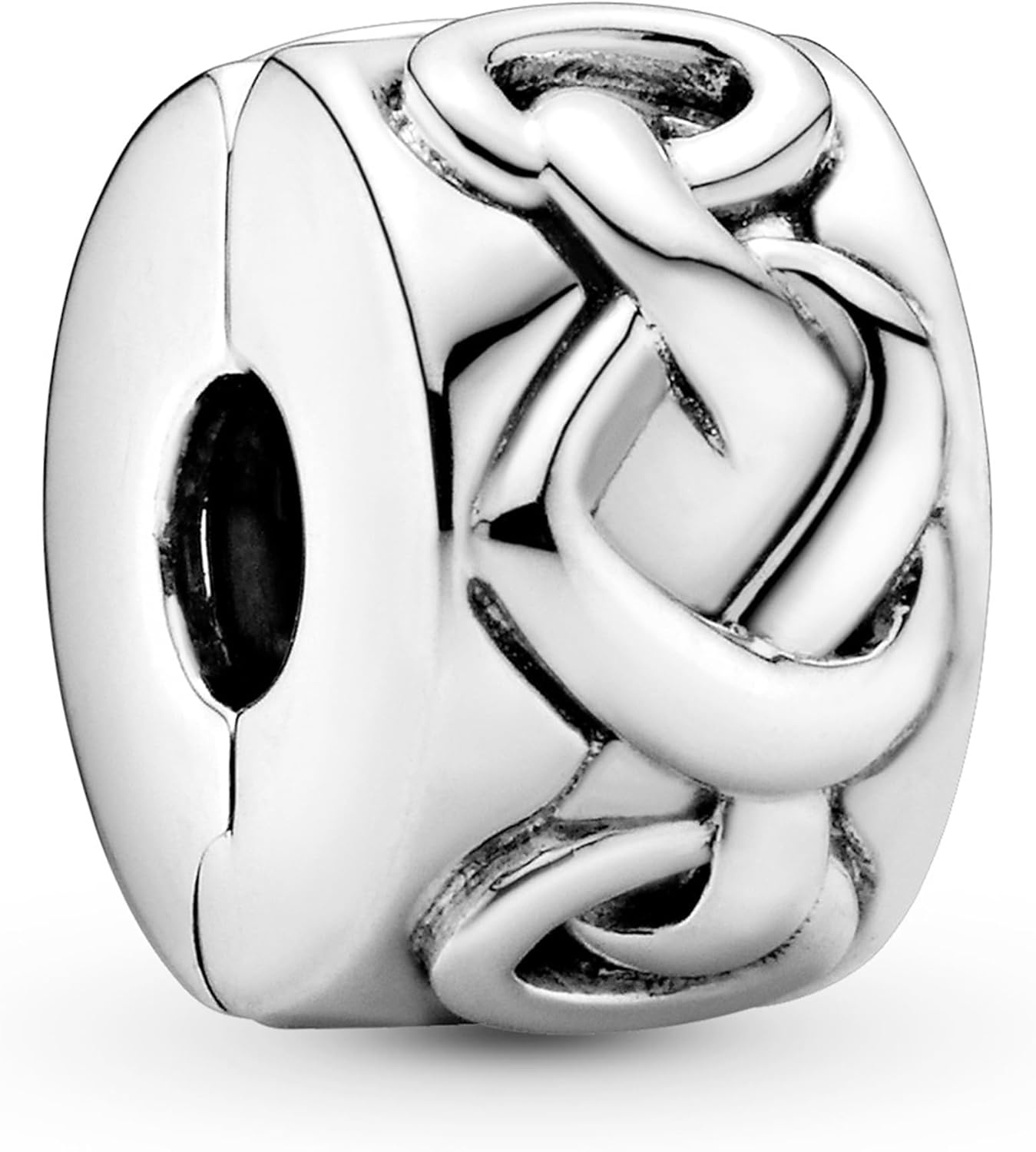 image:imagePANDORA Knotted Hearts Clip Charm Compatible with PANDORA Moments Gift for Her Made with Sterling Silver with Gift Box