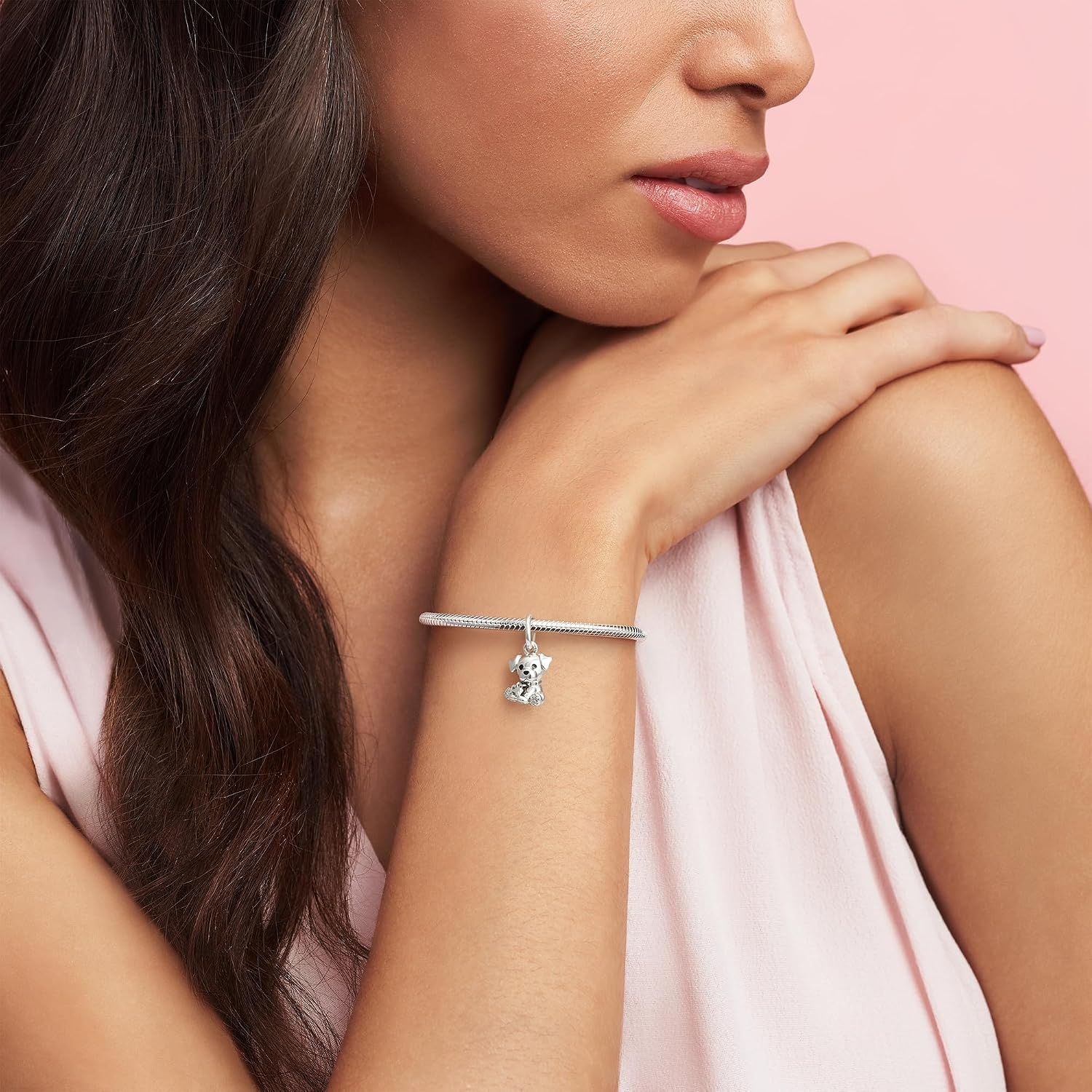 image:imagePANDORA Labrador Puppy Dog Dangle Charm Compatible with PANDORA Moments Sterling Silver amp Enamel Gift for Her Jewelry for Women with Gift Box