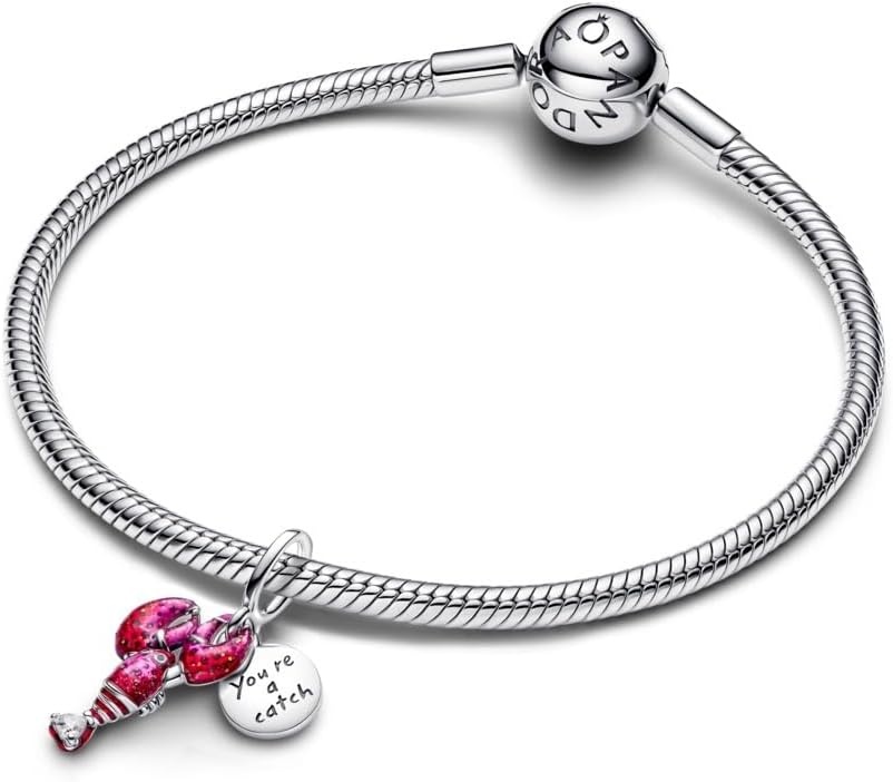 image:imagePANDORA Lobster Dangle Charm Sterling Silver Enamel amp Cubic Zirconia Compatible with PANDORA Moments amp ME Jewelry for Women with Gift Box