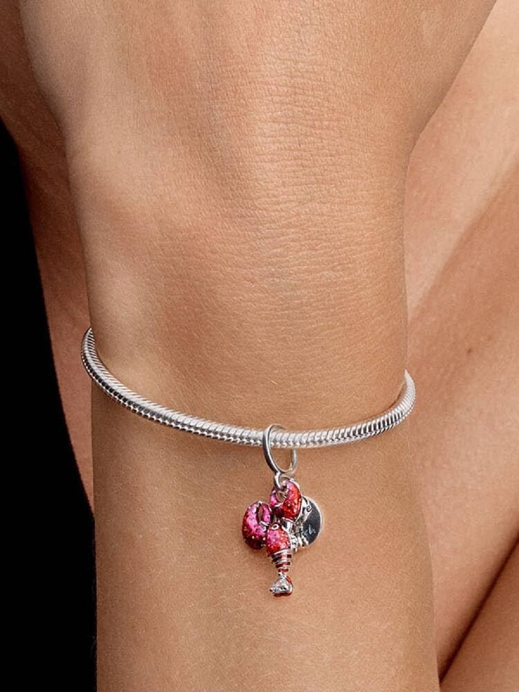 image:imagePANDORA Lobster Dangle Charm Sterling Silver Enamel amp Cubic Zirconia Compatible with PANDORA Moments amp ME Jewelry for Women with Gift Box