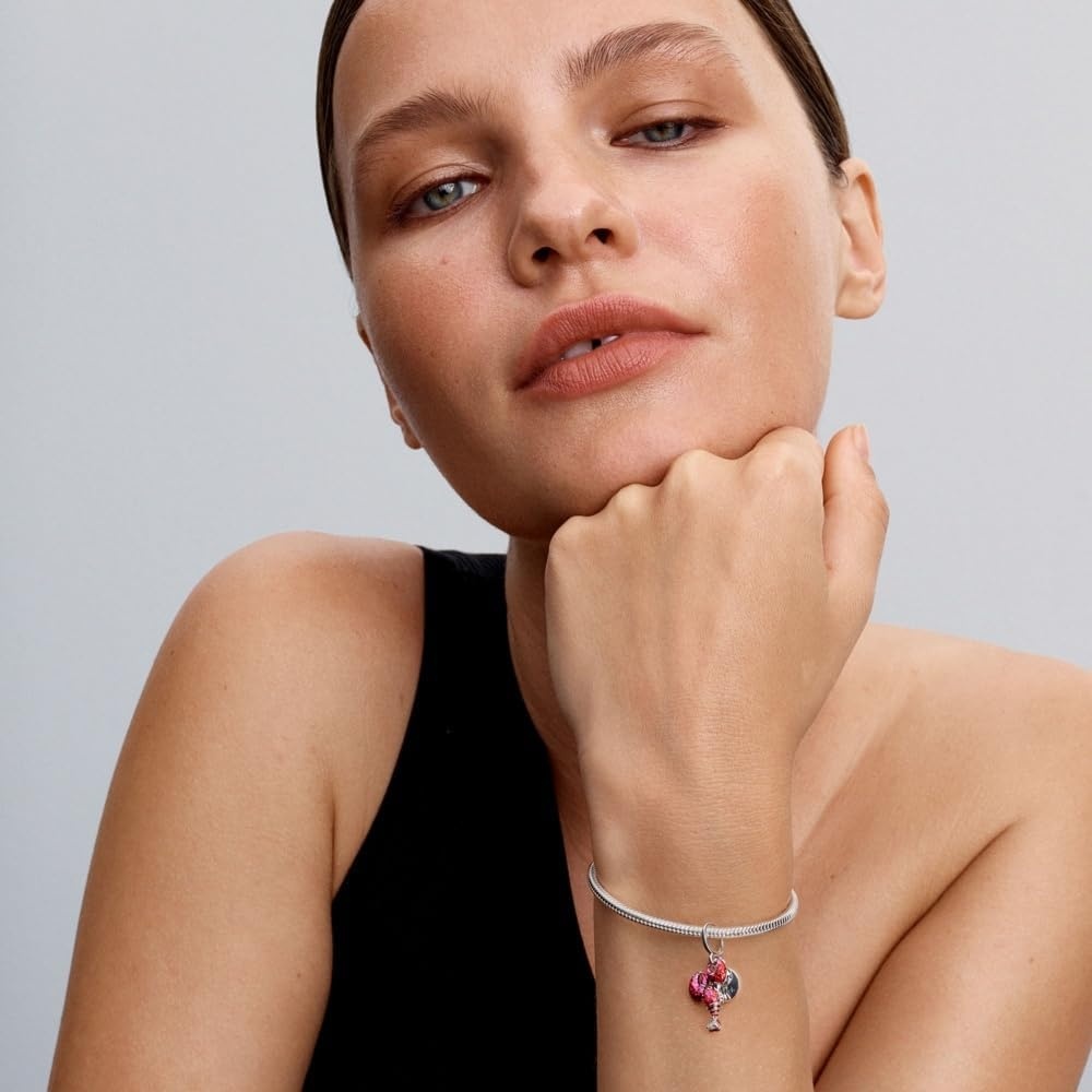 image:imagePANDORA Lobster Dangle Charm Sterling Silver Enamel amp Cubic Zirconia Compatible with PANDORA Moments amp ME Jewelry for Women with Gift Box