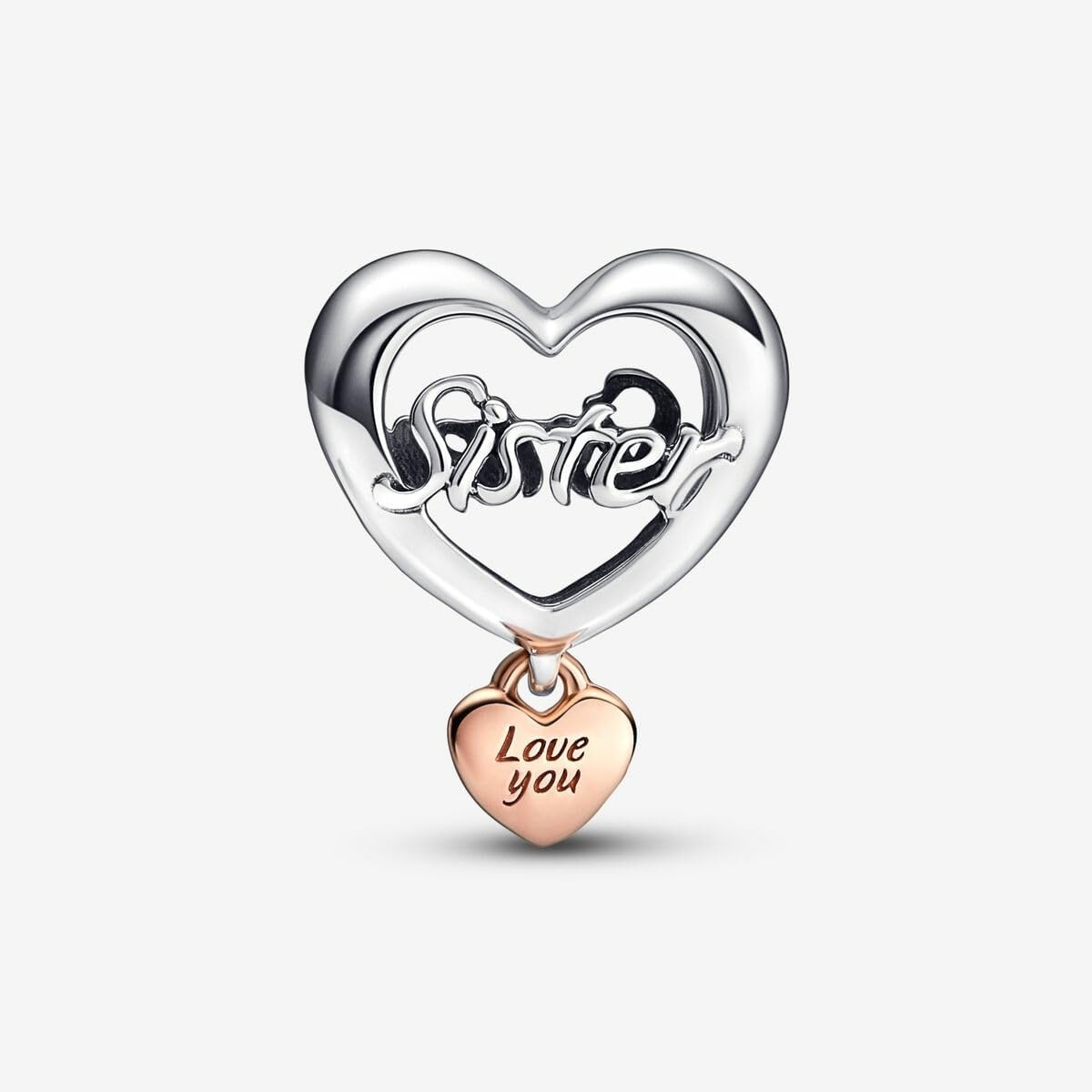 image:imagePANDORA Love You Sister Heart Charm Compatible Moments Stunning Womens Jewelry Gift for Her Made Rose amp Sterling Silver With Gift Box