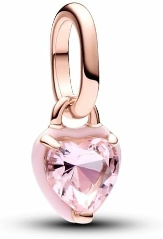 image:imagePANDORA ME Pink Chakra Heart Mini Dangle Charm 14K Rose GoldPlated Charm with ManMade Crystal amp Enamel Jewelry for Women Includes Gift Box