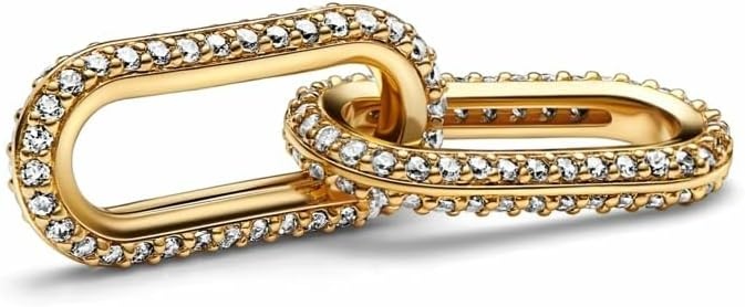 image:imagePANDORA ME Styling Pav Double Link Jewelry for Women Includes Gift Box14k goldplated unique metal blend