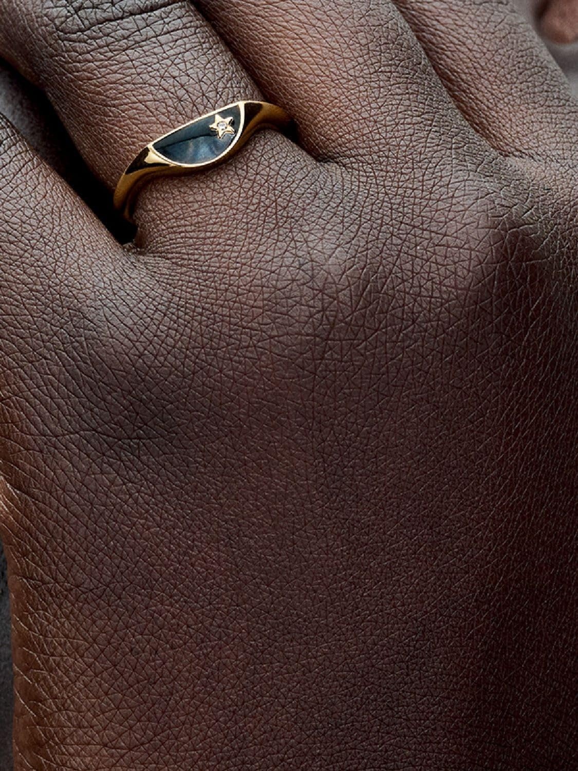image:imagePANDORA Me Halved Enamel Signet Ring 14k GoldPlated Ring with Cubic Zirconia amp Enamel Gift for Women Includes Gift Box45