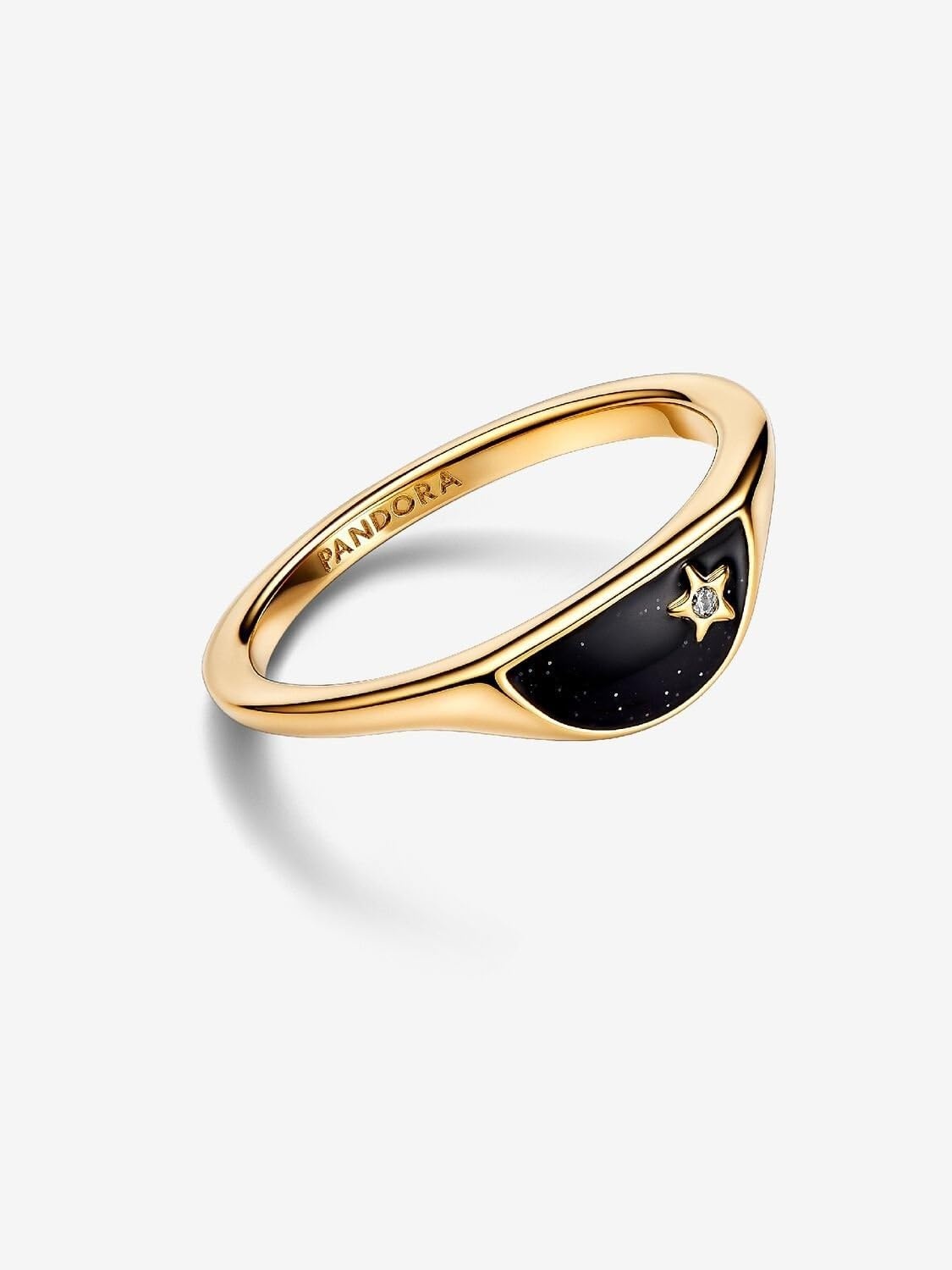 image:imagePANDORA Me Halved Enamel Signet Ring 14k GoldPlated Ring with Cubic Zirconia amp Enamel Gift for Women Includes Gift Box6