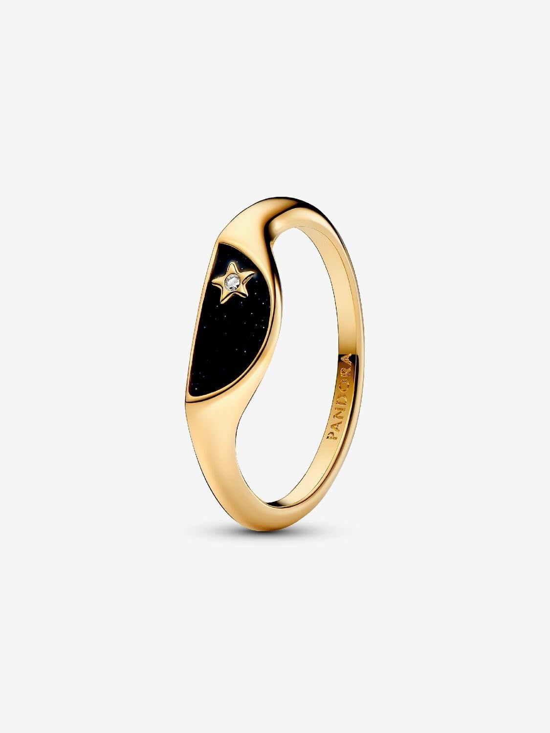 image:imagePANDORA Me Halved Enamel Signet Ring 14k GoldPlated Ring with Cubic Zirconia amp Enamel Gift for Women Includes Gift Box7