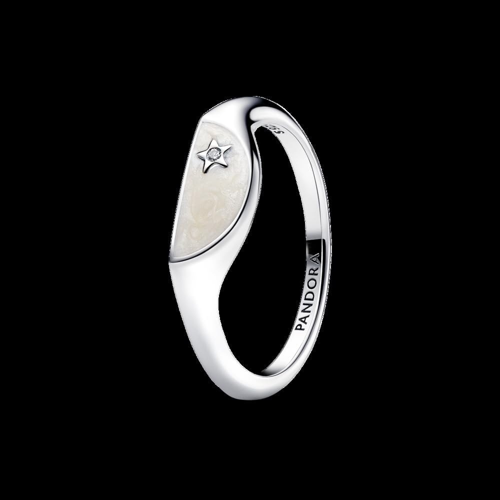image:imagePANDORA Me Halved Enamel Signet Ring Sterling SIlver Ring with Cubic Zirconia amp Enamel Includes Gift Box10