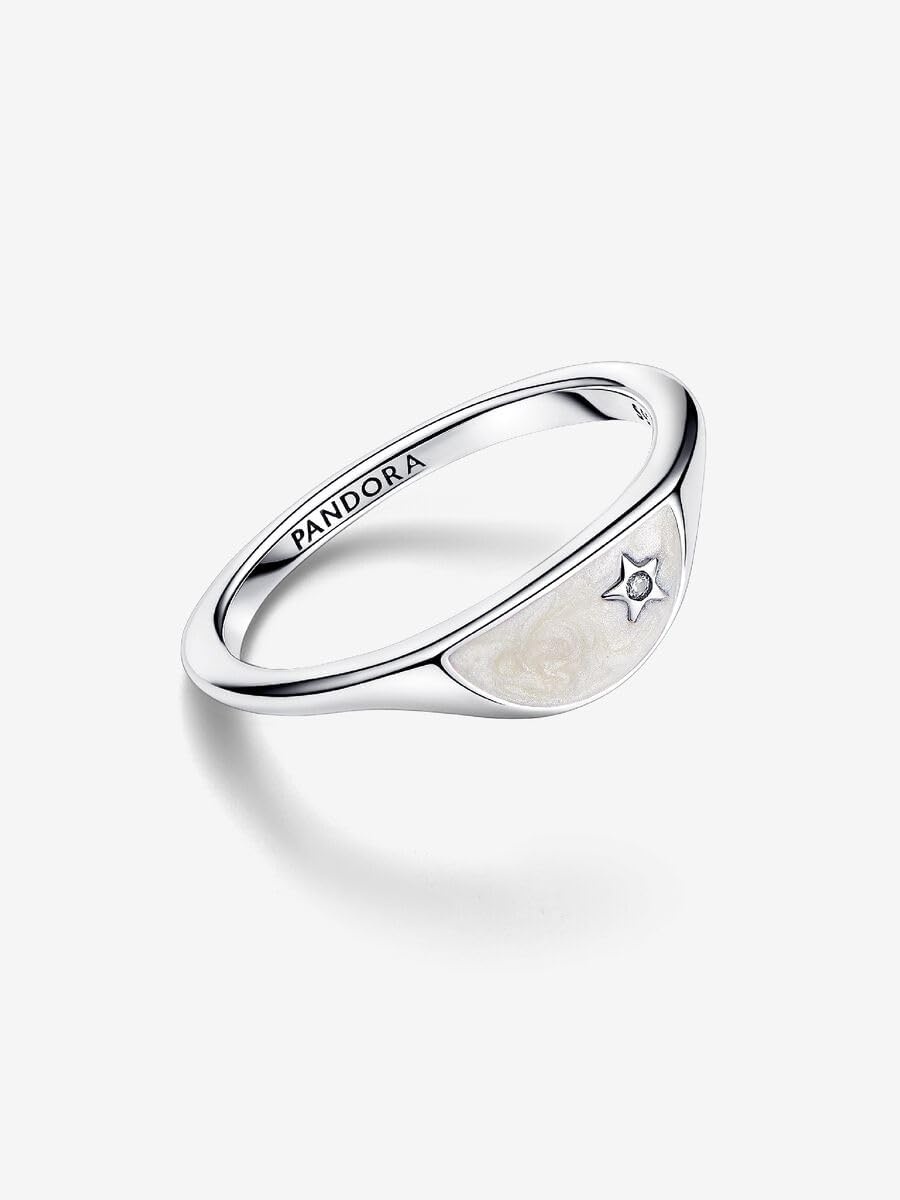 image:imagePANDORA Me Halved Enamel Signet Ring Sterling SIlver Ring with Cubic Zirconia amp Enamel Includes Gift Box5