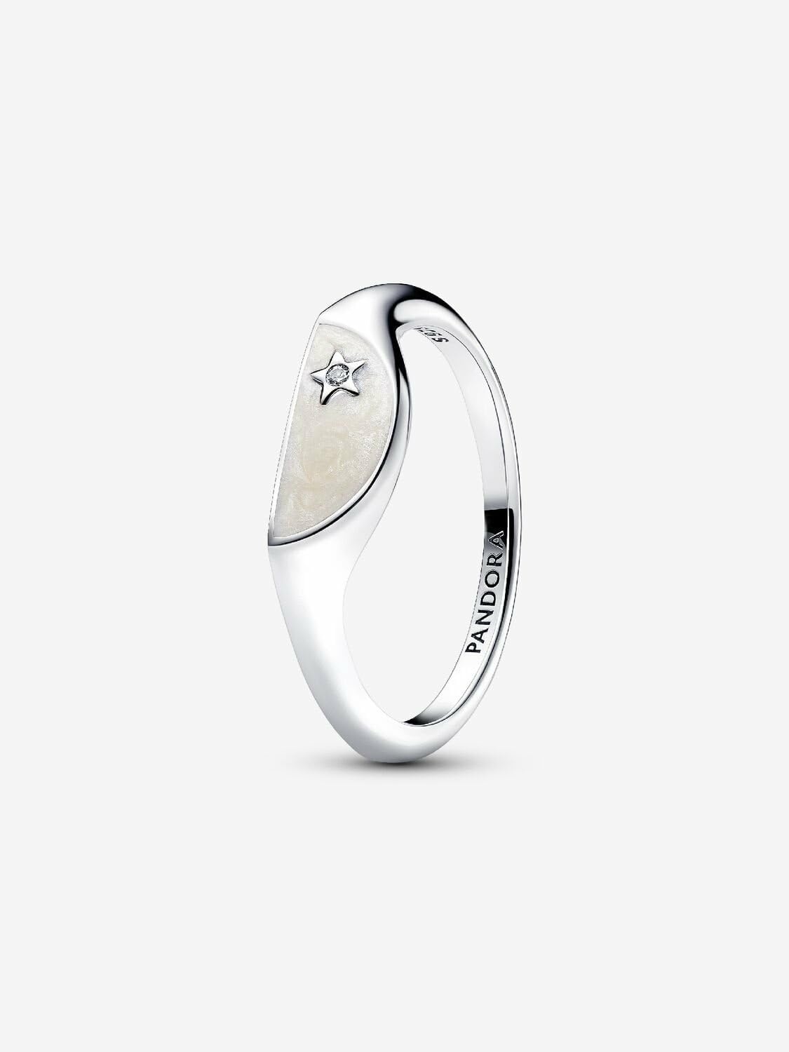 image:imagePANDORA Me Halved Enamel Signet Ring Sterling SIlver Ring with Cubic Zirconia amp Enamel Includes Gift Box75