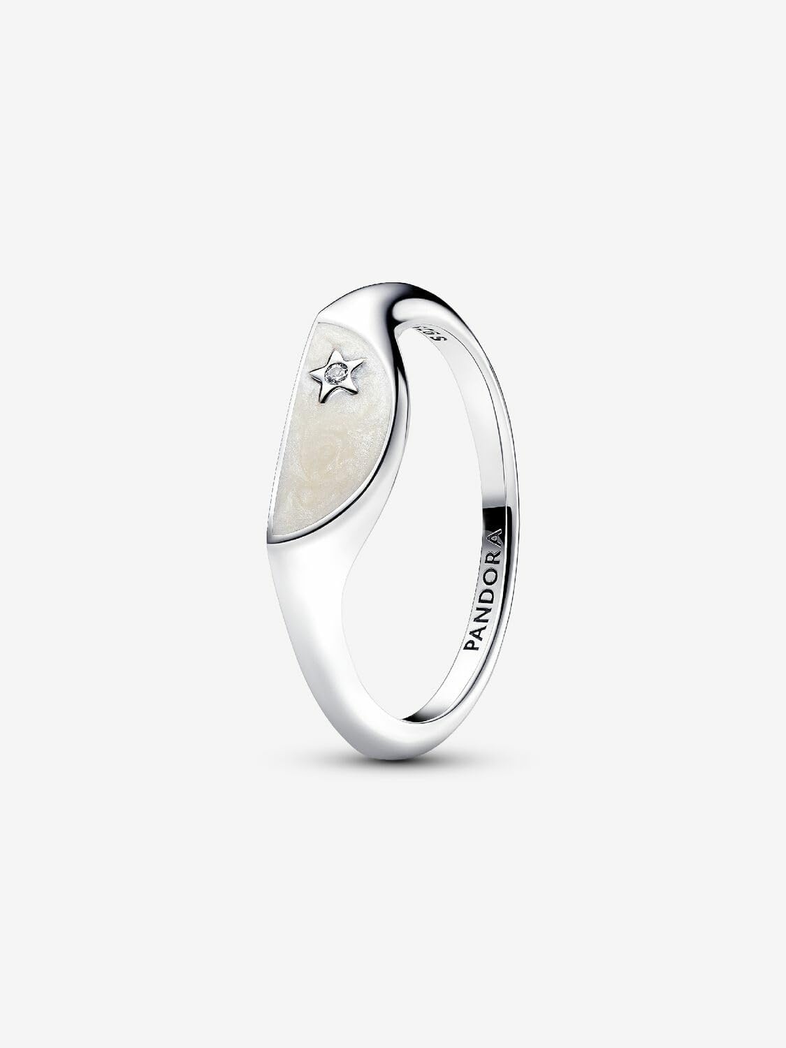 image:imagePANDORA Me Halved Enamel Signet Ring Sterling SIlver Ring with Cubic Zirconia amp Enamel Includes Gift Box85