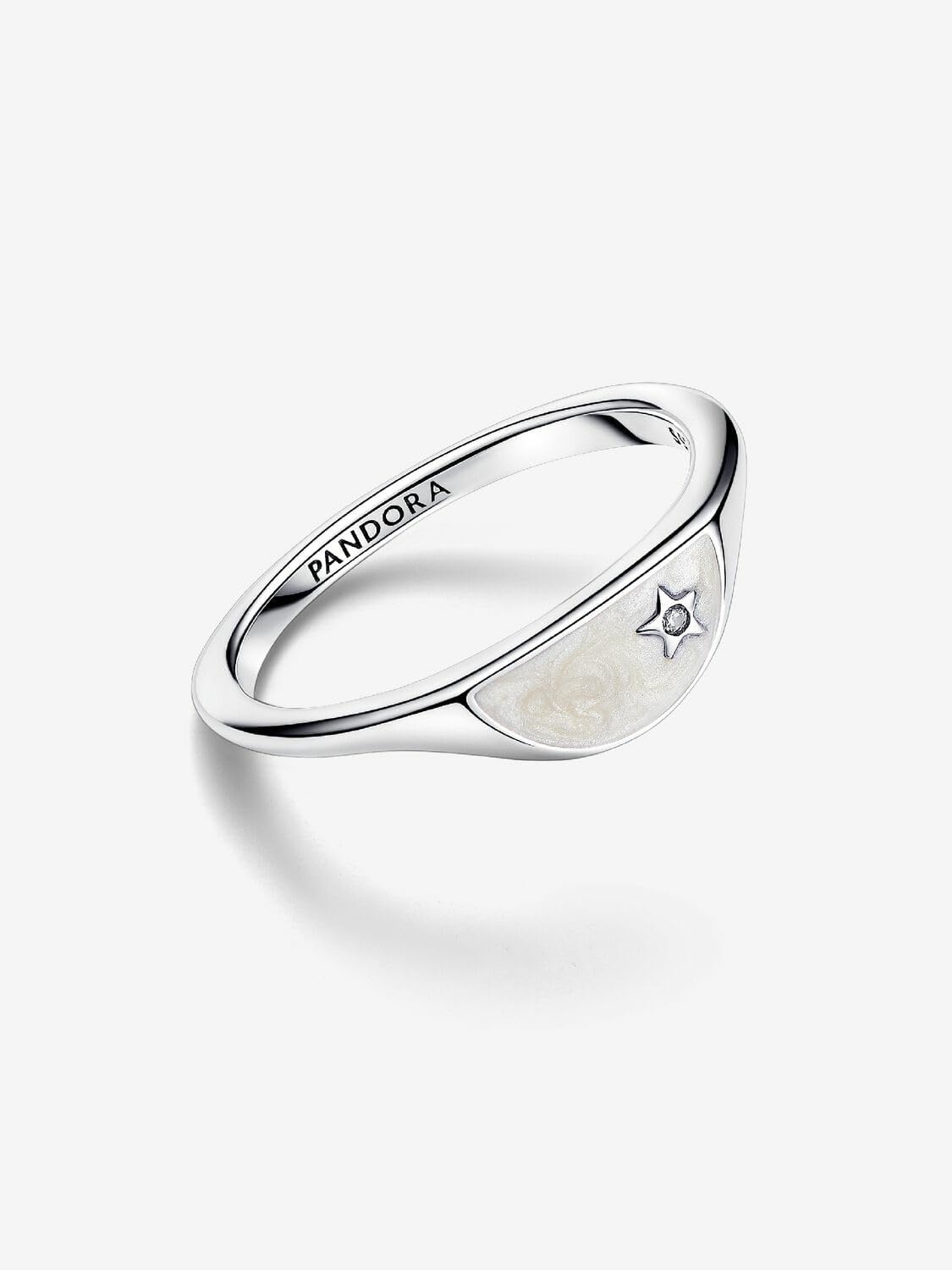 image:imagePANDORA Me Halved Enamel Signet Ring Sterling SIlver Ring with Cubic Zirconia amp Enamel Includes Gift Box85