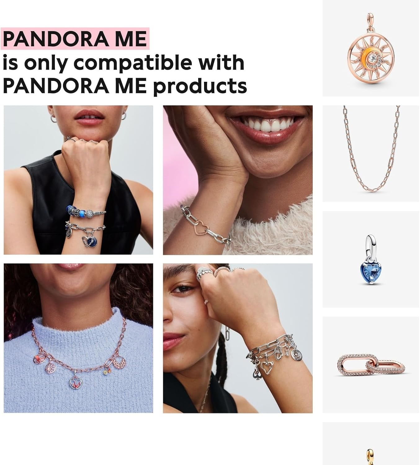 image:imagePANDORA Metal Bead amp Link Chain Bracelet Compatible ME Charms Gift for Her With Gift Box69 Inches