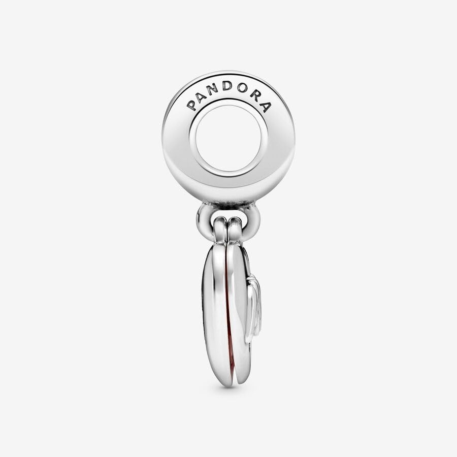 image:imagePANDORA Mom Script Heart Dangle Charm Gift for Her Compatible with PANDORA Moments Sterling Silver with Cubic Zirconia amp Enamel With Gift Box