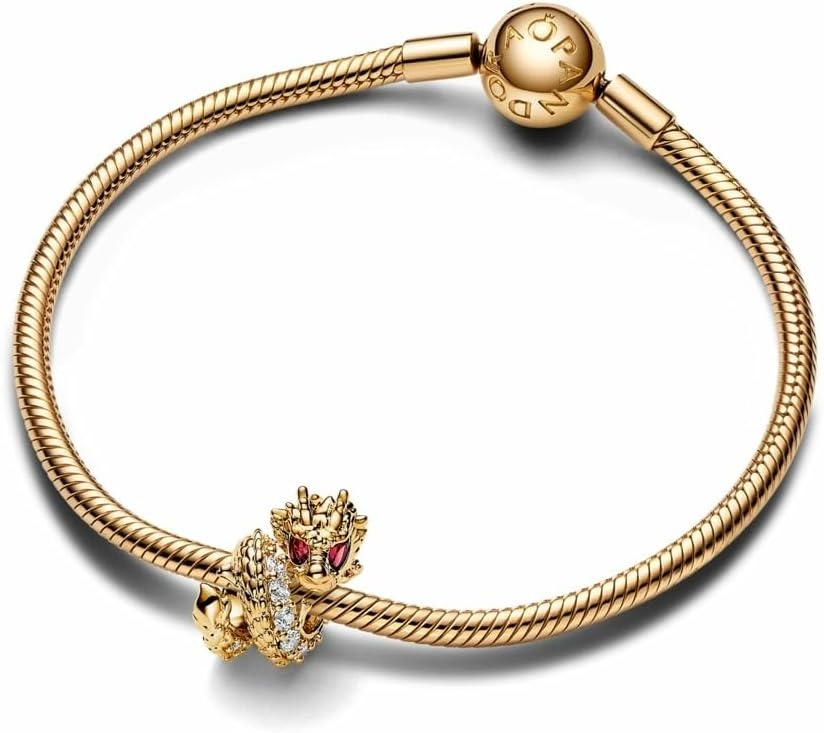 image:imagePANDORA Moments Dragon Charm 14K GoldPlated Charm Jewelry for Women Includes Gift Box